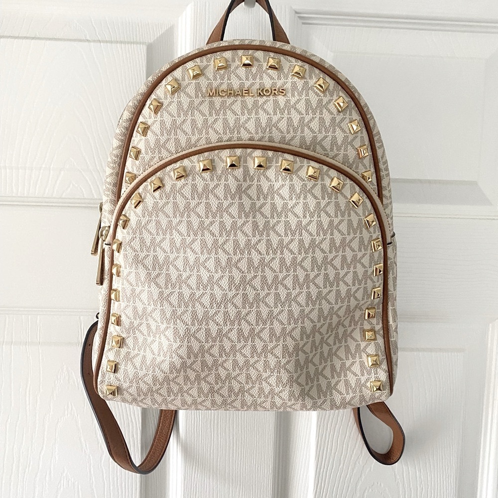 Michael Kors Studs Logo Backpack